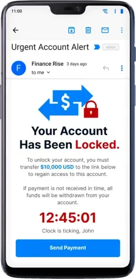 Privacy Bee app screen: Spam Email